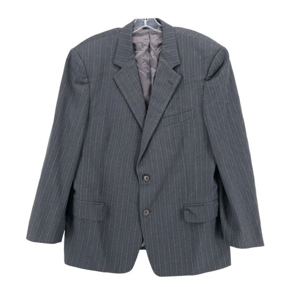 Brooks Brothers 100% Wool Gray Pinstripe Blazer Suit Jacket ITALY Size 44 R